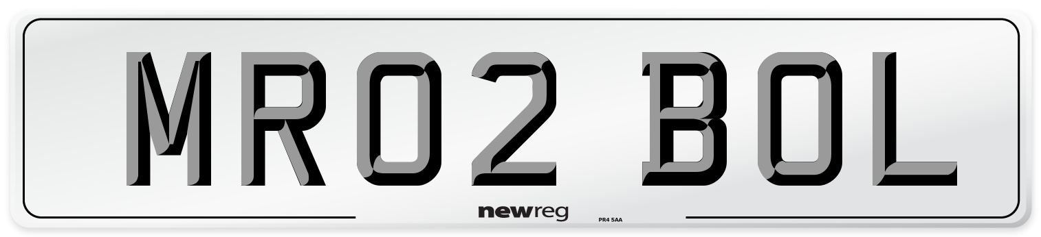 MR02 BOL Number Plate from New Reg